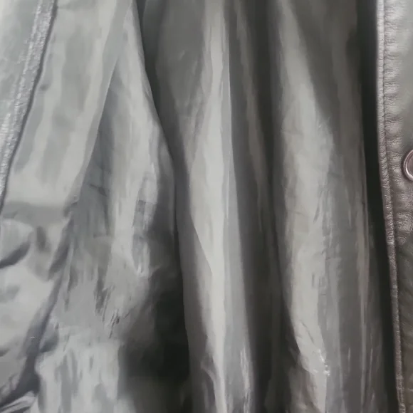 Bagatelle Vintage Black Leather Midi Trench Coat Belted Edgy 90s - Picture 5 of 12